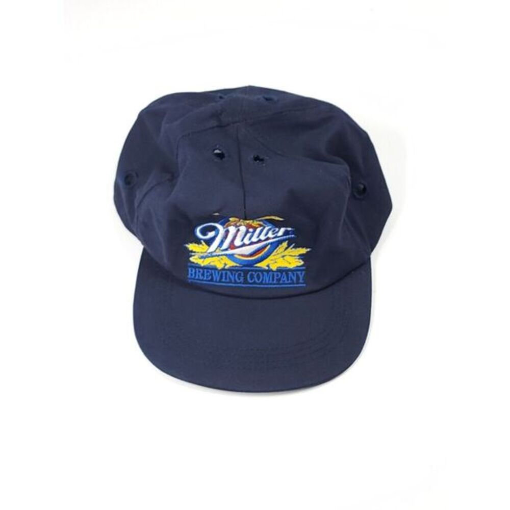 Miller Genuine Draft USA Trucker Snapback Hat Cap Blue‎